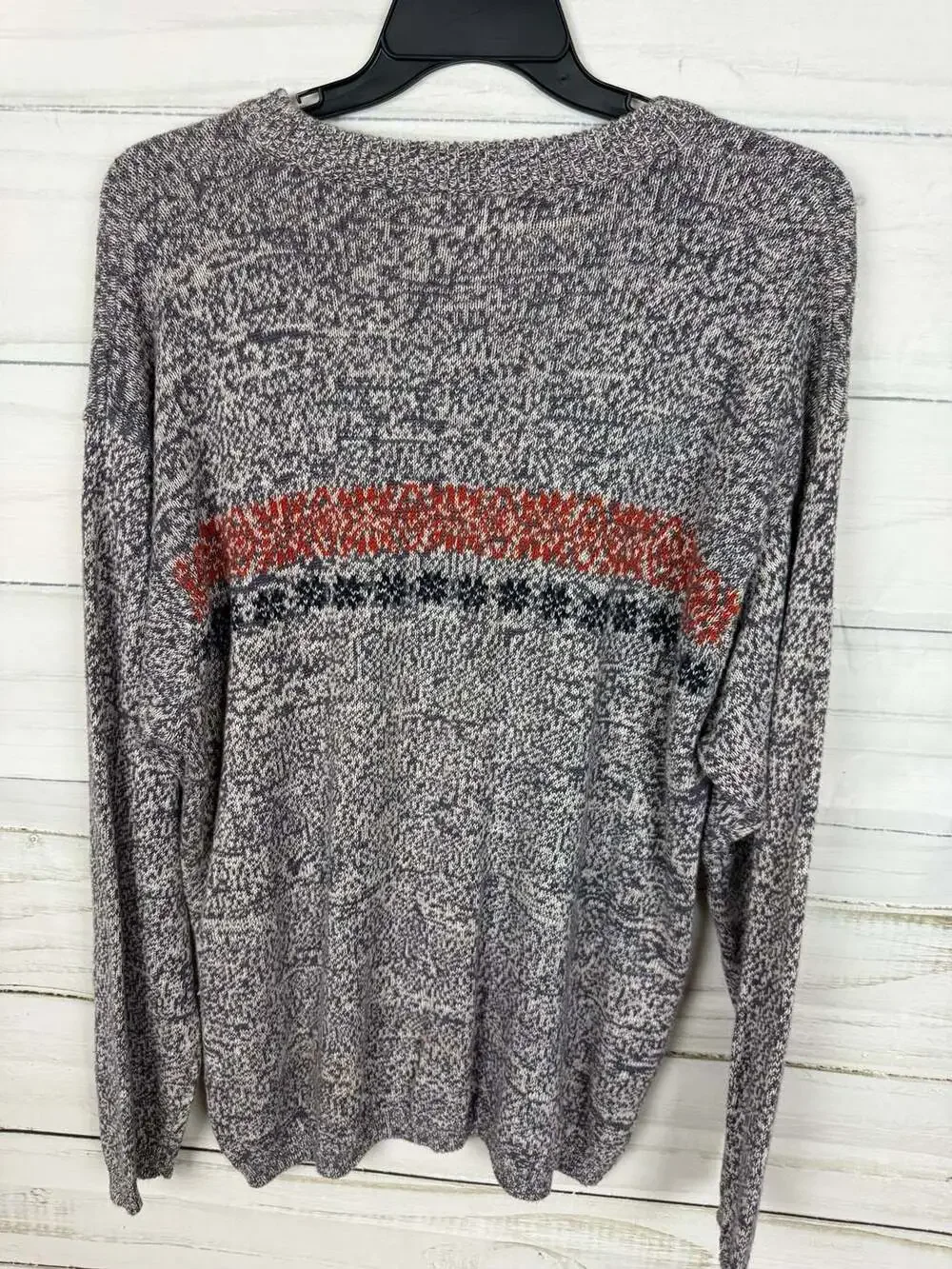 American Outpost Men's XL Ramie Cotton Blend Marled Fair Isle Pullover Sweater